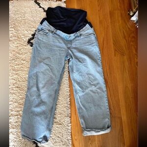 Abercrombie pregnancy / maternity light wash wide leg jeans size medium 30-33